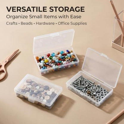 Jetec 6 Pieces Small Clear Plastic Storage Box, 5.2 x 3 x 1.2 Inch - size: 5.2 x 3 x 1.2 Inch