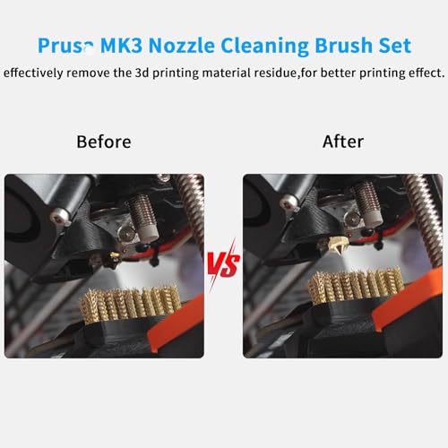 FYSETC 3D Printer Accessories - Prusai3 MK3S+ Nozzle Brush Kit: Filament Residue Cleaner Tool for MK3 MK3S Print Head: Upgraded Hotbed Mounted Wiper for Cleaning Extruded Printing Material Buildup