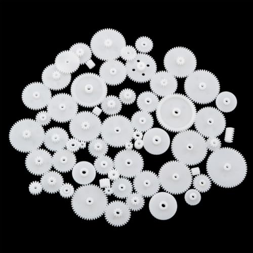 58PCS Micro Motor Gear Set Module 0.5 Plastic Gears Robotics Electronics Accessories Creative Mechanical Assembly Parts Kit for DC Motors Remote Controlled Cars DIY Handcrafted Models