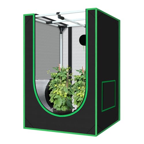 2x2 Grow Tent, 24"x24"x36" 600D Mylar Hydroponic Growing Tents - size: 24"x24"x36"