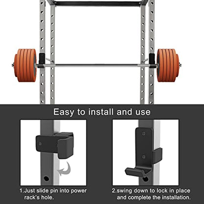 SELEWARE Heavy Duty J Hooks for Power Rack, 2" x 2" Tube, 1" Holes - color: For 1" Hole of 2x2 inch Rack