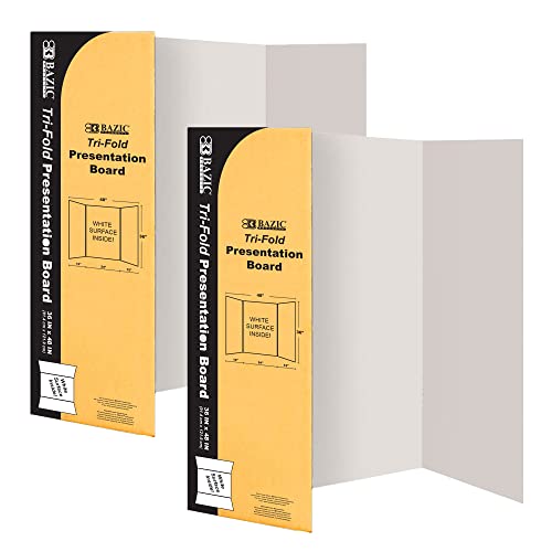 BAZIC Products White Tri-Fold Poster Board, 36 x 48 in, 2-Pack - color: White, size: 2-Pack