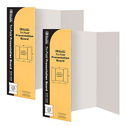 BAZIC Products White Tri-Fold Poster Board, 36 x 48 in, 2-Pack - color: White, size: 2-Pack