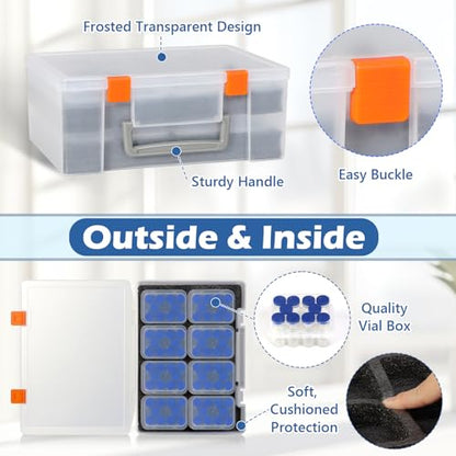 160 Slots 3ml Peptide Storage Box Bulk Plastic Peptide Case(Vials not incl) - color: Transparent, size: 160 Slots