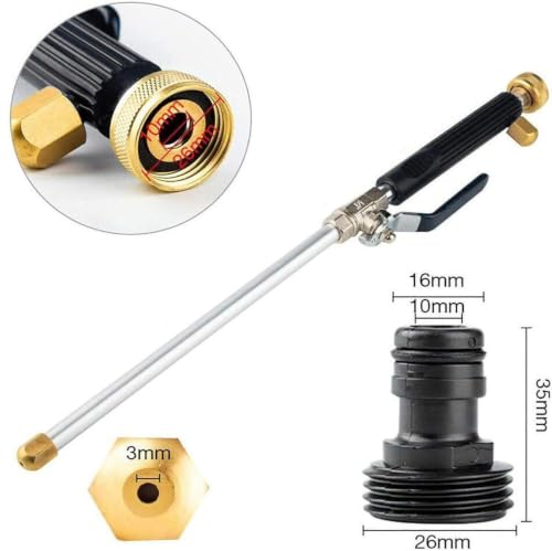 Upgraded Jet Nozzle for Garden Hose, High Pressure Hydro Jet Washer Wand