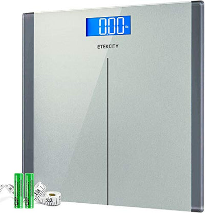 Etekcity Digital Electric Bathroom Scale for Body Weight, 400 lbs, Sliver - color: Grey, size: 11.8 x 11.8 inches