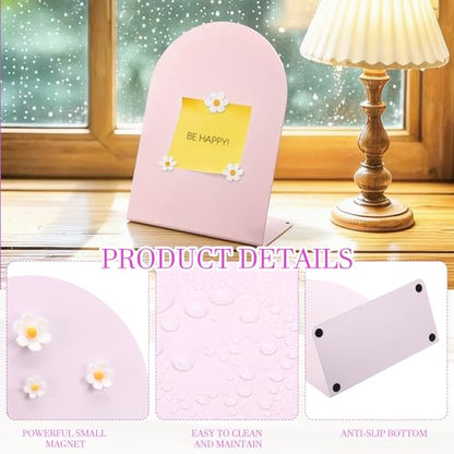 PATIKIL 2Pcs Magnetic Bulletin Board, Memo Magnet Display, Pink/White - color: Pink/White