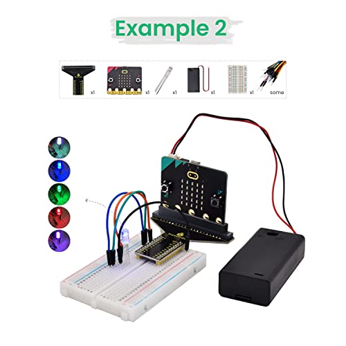 KEYESTUDIO Microbit Basic Starter Kit for BBC Micro:bit V2 Accessories STEM Kit Coding for Beginners (Micro:bit V2.21 Included)