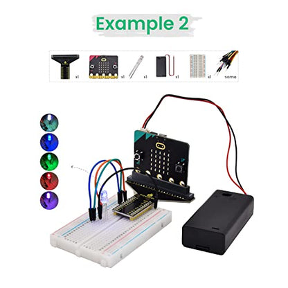 KEYESTUDIO Microbit Basic Starter Kit for BBC Micro:bit V2 Accessories STEM Kit Coding for Beginners (Micro:bit V2.21 Included)
