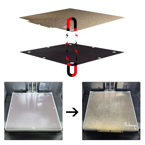 3D Printer Accessories Adventuer 5M Pro Platform Bottom Sticker 235×235mm: High Temperature Resistant Hardened Surface 8 Hole Heated Bed Cover with Back Adhesion for AD5M Build Plate