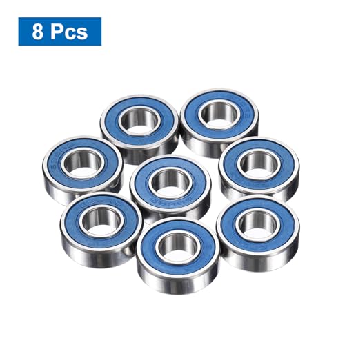 uxcell 8 Pcs 698-2RS Deep Groove Micro Bearing, 8x19x6mm Chrome Steel - size: 698-2RS