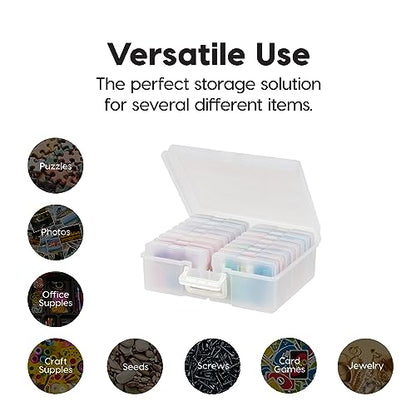 IRIS USA Photo Storage Box |Made in USA| 16 Cases - (2-Pack) - Pearl - color: Pearl, size: 16 Cases (4x6)