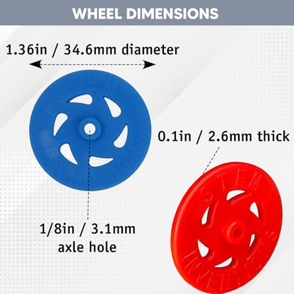 Toy Wheels for Kids, 100-Pack - Small Plastic Craft and STEM Wheels - color: Multi, size: 100pcs