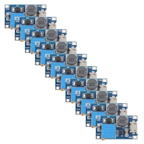 10pcs MT3608 DC-DC Boost Module 2A Adjustable 5V/9V/12V/28V - color: MT3608 Micro