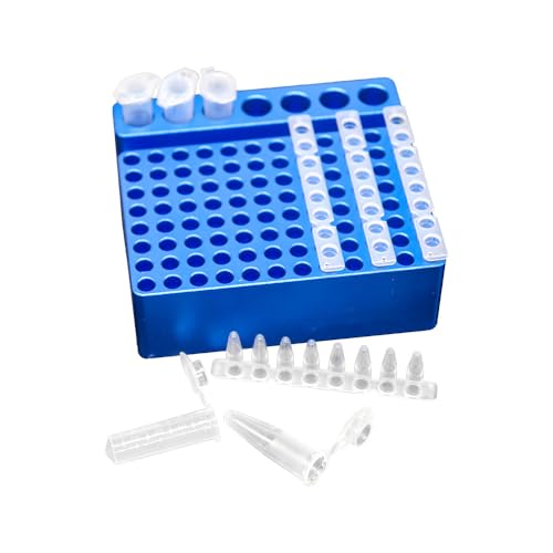 Aluminum Cooling Block with 103 Wells - 96 Wells for 0.2ml PCR Tubes and 7 Wells for 1.5/2ml Tubes