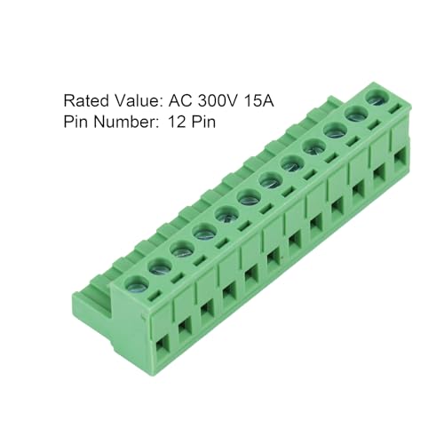 5Pcs 12 Pin 5.08mm PCB Screw Terminal Block, Pluggable Connector - size: 10pcs 12P 5.08mm