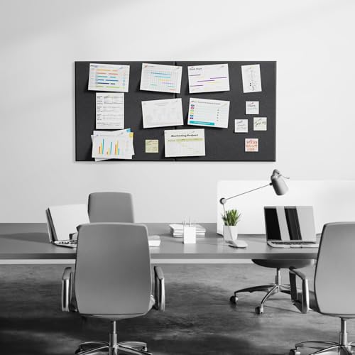 MaxGear Extra Large Bulletin Board 72" x 48", Black Felt Wall Tiles Pushpin - color: Black, size: 72" x 48"