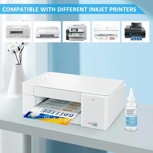 Printhead Cleaning Kit Work for Epson Printer Cleaning Kit for HP Canon, Printer Head Cleaner for Inkjet Printers, Print Head Cleaning Kits Printhead Cleaner Solution for Flushing Printer Nozzle 100ML - size: 100 ml