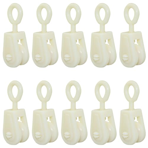 10PCS Plastic Mini Pulley Snatch Rigging Blocks for DIY School Pulley Frame Project Wire Amateur Radio Loop Antennas
