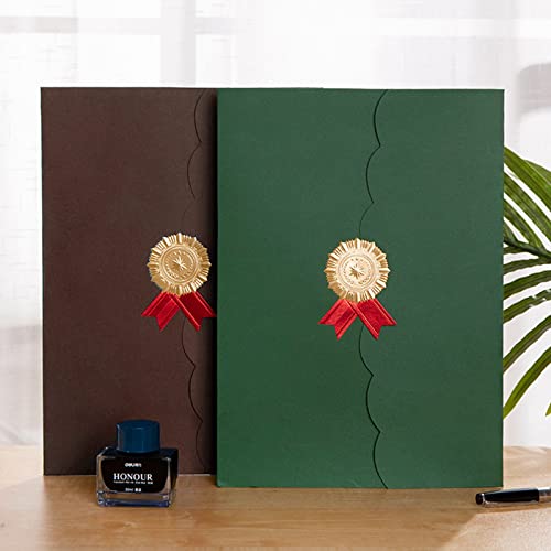 5Pcs Certificate Holders Diploma Covers A4 Letter Size Graduation Certificate Covers Navy Blue Red Diploma Document Holders for Diplomas Awards Certifications Employee Appreciation 8.5 x 11 - color: Brown