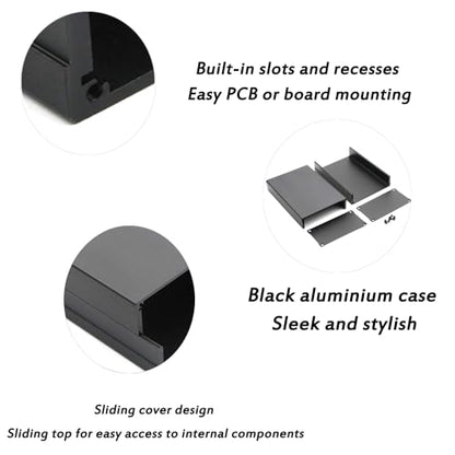 Aluminum Electronic Project Box, PCB Case, 4.17” x 2.16” x 5.90”(LWH)