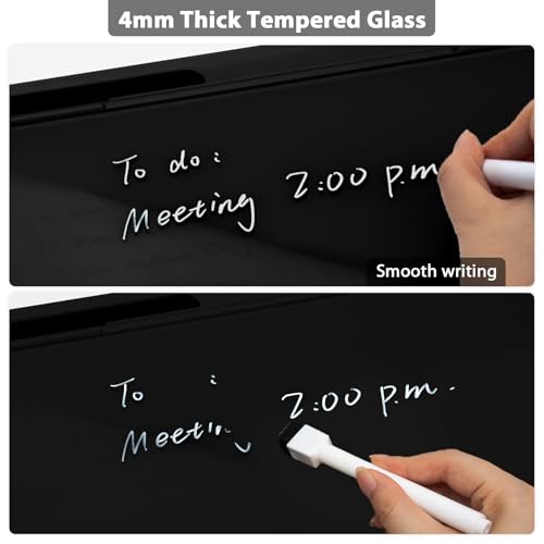 Varhomax Glass Desk Buddy Whiteboard with Storage - color: Black