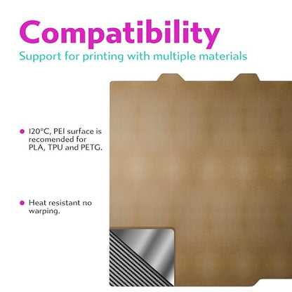Cookiecad Cookie Sheet - Holographic 3D Printer Build Plate - Double Sided Reflective 3D Printer Bed, Flexible Spring Steel 3D Printer Platform (PEI, 180x180) - size: 180x180, style: PEI