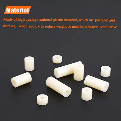 HELIFOUNER 120 Pieces Nylon Round Spacer Standoffs Assortment Kit for M3 Screws