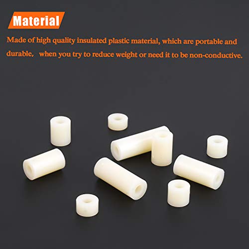 HELIFOUNER 120 Pieces Nylon Round Spacer Standoffs Assortment Kit for M3 Screws