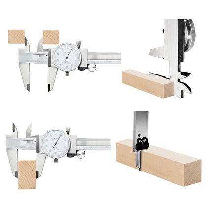 TEXALAN(R) 0-6" 4 Way Dial Caliper .001" Shock Proof Imperial Stainless Steel