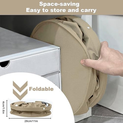 Cleaning Caddy with Handle, Cleaning Supplies Organizer Collapsible Bucket - color: Khaki