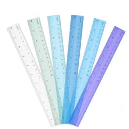 60 Pcs 12 Inch Bulk Plastic Clear Rulers, School Supplies, Ocean - color: Ocean