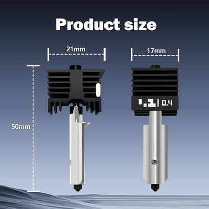 2PK 0.4MM P2S Hotend with Hardened Nozzle for P2S/X2D/H2 Series - style: 2PK 0.4mm