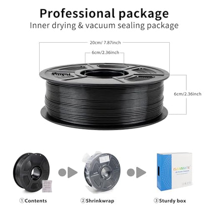 iSANMATE ASA Filament 1.75mm Black 1KG, UV & Weather Resistant 3D Printer Filament Perfect for Outdoor Functional Parts, Dimensional Accuracy +/- 0.02mm, 1kg Spool (2.2lbs) - color: Black
