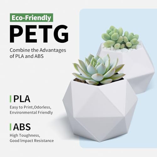 White PETG Filament 1.75mm 1kg, Tough 3D Printer Filament - color: White Petg 1kg