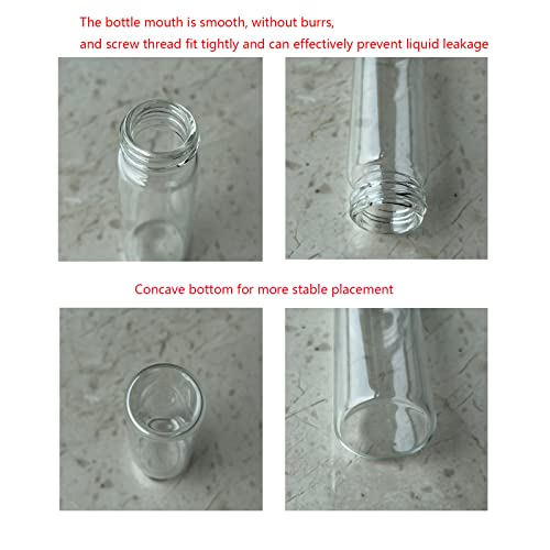 12PCS 15ml Clear Glass Small Vials w/ Aluminum Screw Caps& Plastic Stoppers - color: Clear, size: 15ml