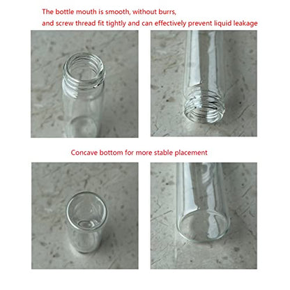 12PCS 15ml Clear Glass Small Vials w/ Aluminum Screw Caps& Plastic Stoppers - color: Clear, size: 15ml