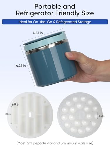 3ml Vial Storage Case with Jar, Hold 28 Vials, Perfect for Diabetics, Blue - color: 28slots Blue Jar