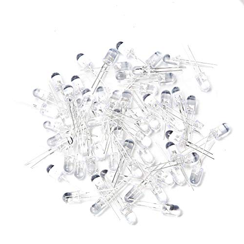 CHANZON 100 pcs 5mm Red LED Diode Lights(DC 2V 20mA) - color: C) Red, size: 5mm Round Top
