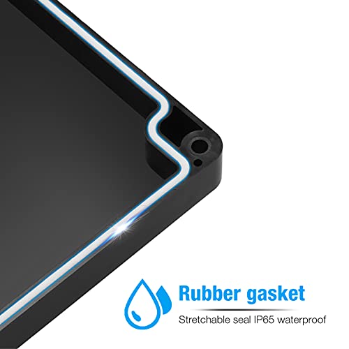 Waterproof Electronic ABS Plastic Junction Project Box Enclosure 200mm by 120mm by 75mm (Black) - color: Black, size: 7.87"x4.72"x2.95"