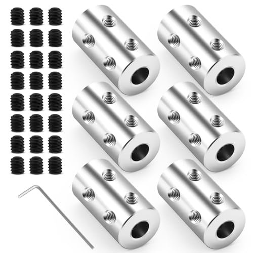 6pcs 6mm to 10mm Shaft Coupler, Rigid Set Screw Couplings, Motor Shaft Coupler - size: 6mm to 10mm