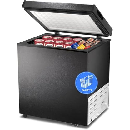 Kismile 2.0 Cubic Feet Chest Freezer, Compact Deep Freezer for Home, Black - color: Black, size: 2.0 Cu.ft