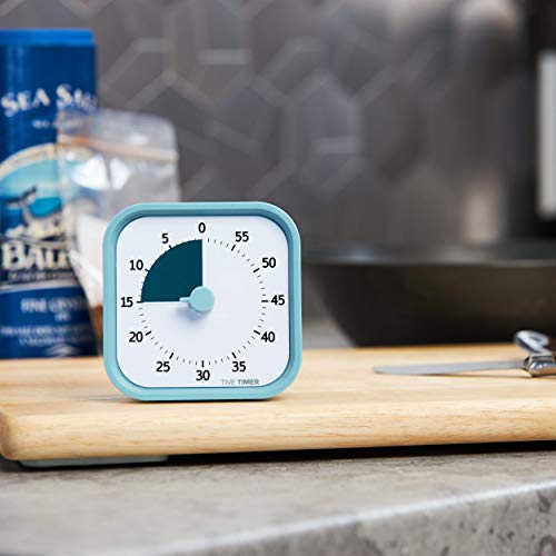 TIME TIMER Home MOD – 60-Minute Visual Timer Home Edition, Silent Operation Study Tool for Kids Desk, Homeschool Supplies, Office & Meetings (Lake Day Blue) - color: Lake Day Blue, size: 3.5, style: Timer