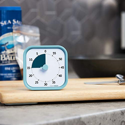 TIME TIMER Home MOD – 60-Minute Visual Timer Home Edition, Silent Operation Study Tool for Kids Desk, Homeschool Supplies, Office & Meetings (Lake Day Blue) - color: Lake Day Blue, size: 3.5, style: Timer