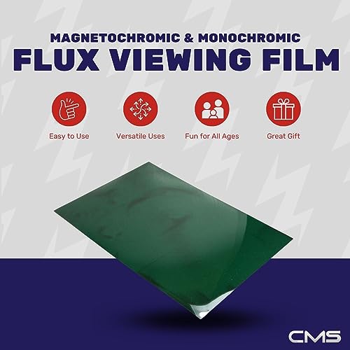 CMS MAGNETICS - 12x12 Green Magnetic Flux Viewing Film for Revealing Hidden Magnetic Field Patterns in Permanent Magnets for Science Projects, Research and STEM Education in Magnetism - size: 12 x 12", style: Green Film