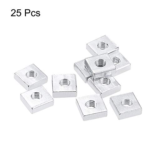 uxcell Square Nuts, M5x11mmx4mm Zinc-Plated Metric Coarse Thread Assortment Kit, 25 Pcs - size: M5x11mmx4mm