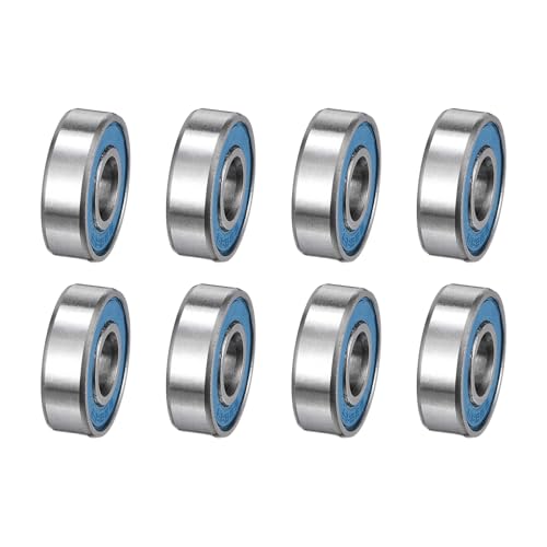 uxcell 8 Pcs 695-2RS Micro Bearings, 5x13x4mm Chrome Steel, ABEC7 - size: 695-2RS