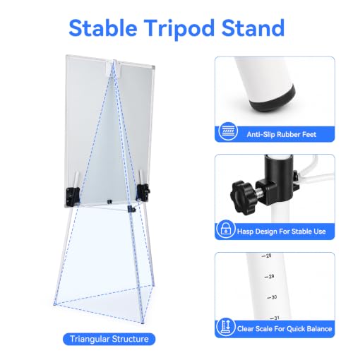 Maxtek Easel Whiteboard 36 x 24 in, Stand Tripod with Height Adjustable - style: 36x24 White