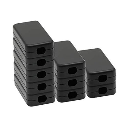 LeMotech Project Box 10 Pieces ABS Plastic Electrical Project Case Small Junction Box for Electronics Black 1.6 x 0.8 x 0.4 inch (40 x 20 x 11 mm) - size: 1.6" x 0.8" x 0.4"(10pc)
