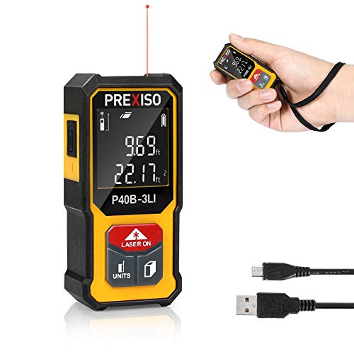 PREXISO Mini Laser Measurement Tool-135Ft Rechargeable Laser Distance Meter